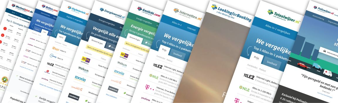 Wij zijn de grootste onafhankelijke vergelijker voor telecom, internet, verzekeringen, energie en hotelboekingssites. Wij houden de markt scherp!
